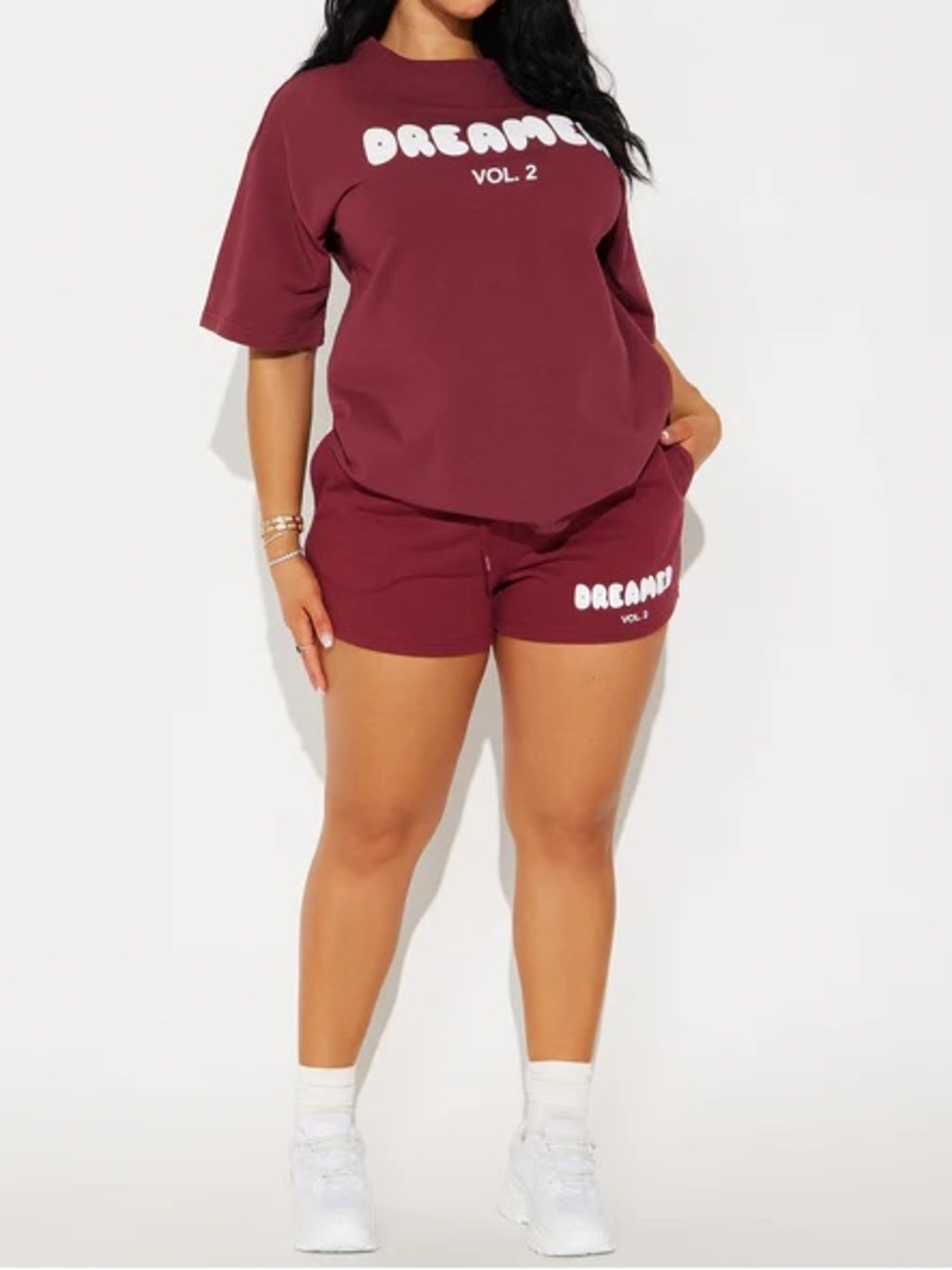 Maroon "DREAMER VOL. 2" Two-Piece Lounge Set